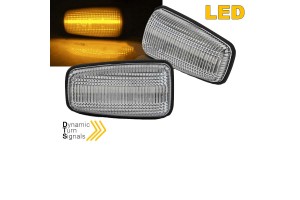 Πλαϊνά Φλας Φτερού Για Citroen Saxo / Berlingo / Xsara / Jumpy / Peugeot 406 Led Dynamic Λευκά 2 Τεμάχια