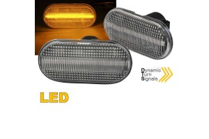 Πλαϊνά Φλας Φτερού Για Smart / Renault / Nissan / Opel / Dacia Led Dynamic White 2 Τεμάχια