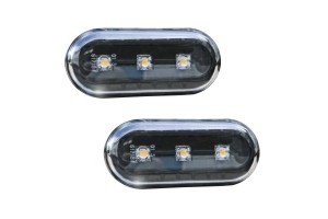 Πλαϊνά Φλας Φτερού Για Vw Golf / Polo / Bora / Passat / Vento / Seat Ibiza / Cordoba Με 3 Led Black 2 Τεμάχια