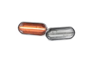 Πλαϊνά Φλας Φτερού Για Vw Golf/ Vento/Bora/ Passat/ Polo/Transporter/ Seat Toledo/Leon/ Ibiza/Cordoba/ Alhambra/ Led Dynamic White 2 Τεμάχια