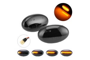 Πλαϊνά Φλας Φτερού Για Mercedes-Benz A-Class W168 98-04 / Smart Fortwo W450 98-07 / Vito W639 , W447 / Citan Led Dynamic Φιμέ 2 Τεμάχια