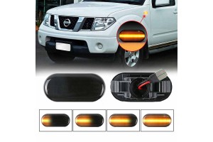Πλαϊνά Φλας Φτερού Για Nissan Navara / Pathfinder / Micra / Note / Qashqai / X-Trail / Tiida / 350Z Led Dynamic Φιμέ 2 Τεμάχια