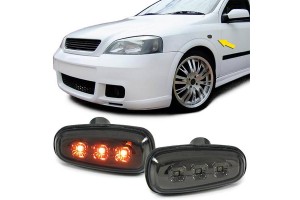 Πλαϊνά Φλας Φτερού Για Opel Astra G 98-04 / Zafira A 99-05 / Frontera B 01-04 Led Smoke 2 Τεμάχια