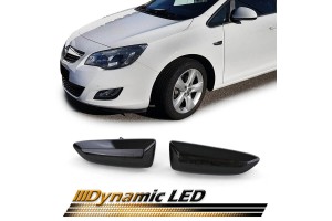 Πλαϊνά Φλας Φτερού Για Opel Astra J 10-16 / Astra K 16+ / Insignia B 17+ / Zafira C 11-16 / Crossland X 19+ Led Dynamic Smoke 2 Τεμάχια