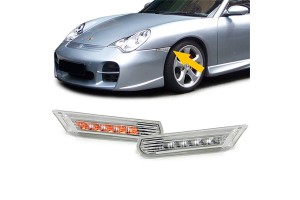 Πλαϊνά Φλας Φτερού Για Porsche 911 996 97-05 / Boxster 986 97-05 Led Chrome 2 Τεμάχια