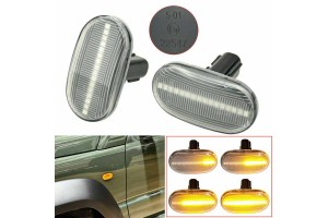 Πλαϊνά Φλας Φτερού Για Suzuki Jimny JB64W 2018+ Led Dynamic Άσπρα 2 Τεμάχια