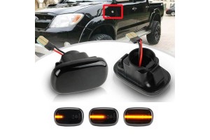 Πλαϊνά Φλας Φτερού Για Toyota Avensis / Hilux / Celica / Prius / Corolla Led Dynamic Φιμέ 2 Τεμάχια