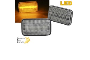 Πλαϊνά Φλας Φτερού Για Vw Golf 1 / 2 74-91 / Jetta 84-91 / Corrado 88-95 Led Dynamic Λευκά 2 Τεμάχια