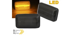 Πλαϊνά Φλας Φτερού Για Vw Golf 1 / 2 74-91 / Jetta 84-91 / Corrado 88-95 Led Dynamic Φιμέ 2 Τεμάχια