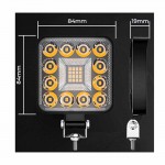 Προβολέας Εργασίας Τετράγωνος Mini 28 Led 9-40 Volt 90W 9000lm 6000k LΕDΒΑR-004 1 Τεμάχιο