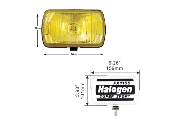 Head Lamp Universal Yellow 12 Volt 55 Watt H3 FX-1155 1 Piece
