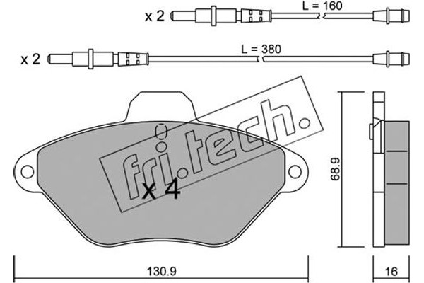 fri.tech. Σετ τακάκια, Δισκόφρενα - 160.0