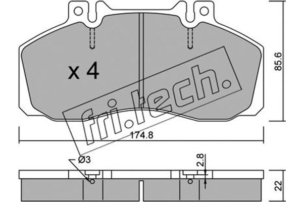 fri.tech. Σετ τακάκια, Δισκόφρενα - 276.0