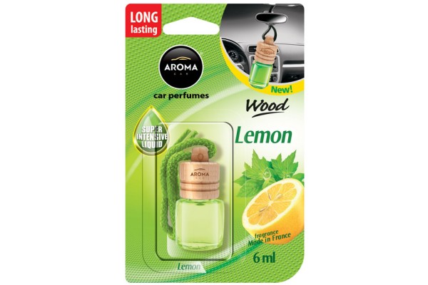 Auto Gs Αρωματικό Αυτοκινήτου Κρεμαστό Μπουκαλάκι με Ξύλινο Καπάκι Aroma Lemon 6ml