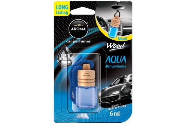 Αρωματικό αυτοκινήτου κρεμαστό μπουκαλάκι με ξύλινο καπάκι aroma 6ml με άρωμα aqua S40922