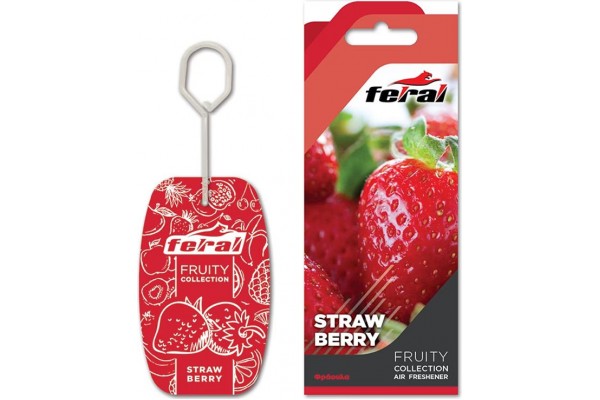 Αρωματικό Αυτοκινήτου Κρεμαστό Feral Fruity Collection Strawberry 1 Τεμάχιο