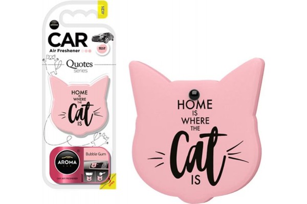 Αρωματικό Αυτοκινήτου Κρεμαστό Aroma Quotes Cat Bubble Gum 1 Τεμάχιο