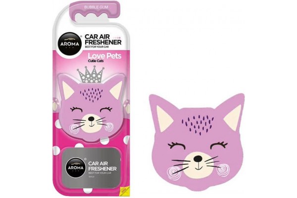 Αρωματικό Αυτοκινήτου Κρεμαστό Aroma Cutie Cats Bubble Gum 1 Τεμάχιο Αρωματικό Αυτοκινήτου Κρεμαστό Aroma Cutie Cats Bubble Gum 1 Τεμάχιο