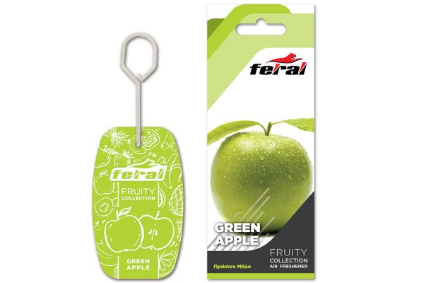 Αρωματικό Αυτοκινήτου Κρεμαστό Feral Fruity Collection Green Apple 1 Τεμάχιο