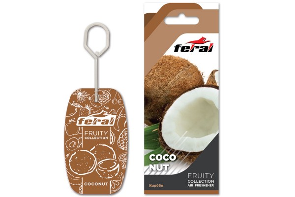 Αρωματικό Αυτοκινήτου Κρεμαστό Feral Fruity Collection Coconut 1 Τεμάχιο