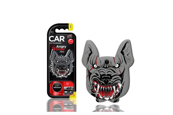 Αρωματικό Αυτοκινήτου Κρεμαστό Aroma Angry Dogs Pitbull New Car 1 Τεμάχιο
