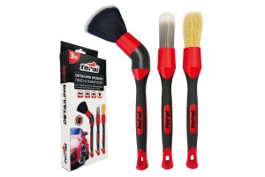 Πινέλα Καθαρισμού Με Προσαρμογέα Γωνίας Κόκκινα Detailing Pro Feral 3 Τεμάχια