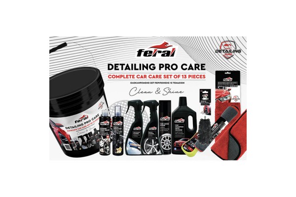 Σετ Περιποίησης Feral Detailing Pro Με Κουβά 18lt 12 Τεμάχια