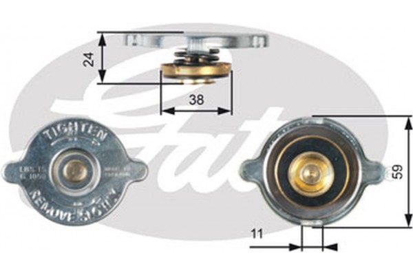 Gates Τάπα κλεισίματος, Ψύκτης - RC116 Gates Τάπα κλεισίματος, Ψύκτης - RC116
