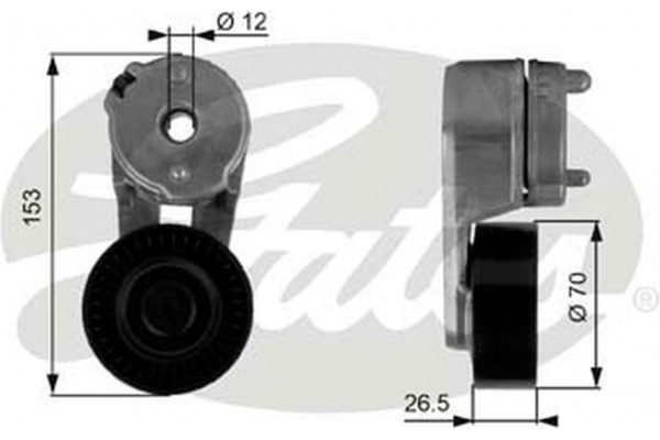 Gates Τεντωτήρας ιμάντα, Ιμάντας poly-V - T38163