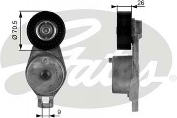 Gates Τεντωτήρας ιμάντα, Ιμάντας poly-V - T38185