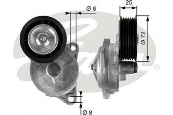 Gates Τεντωτήρας ιμάντα, Ιμάντας poly-V - T38188