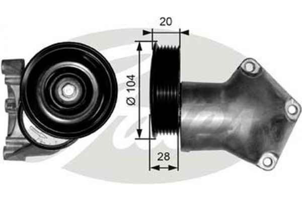 Gates Τεντωτήρας ιμάντα, Ιμάντας poly-V - T38202
