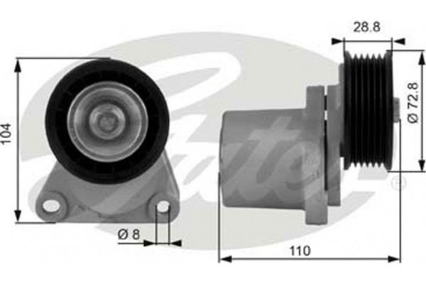 Gates Τεντωτήρας ιμάντα, Ιμάντας poly-V - T38204