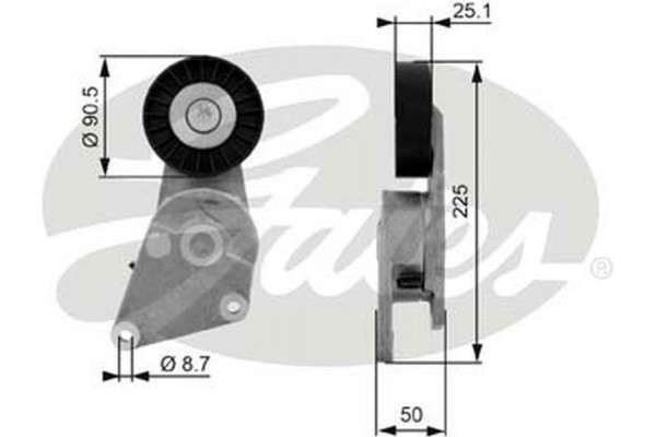 Gates Τεντωτήρας ιμάντα, Ιμάντας poly-V - T38234