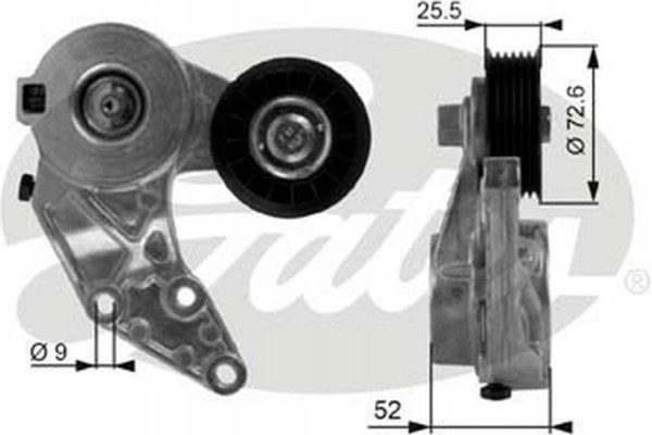 Gates Τεντωτήρας ιμάντα, Ιμάντας poly-V - T38377