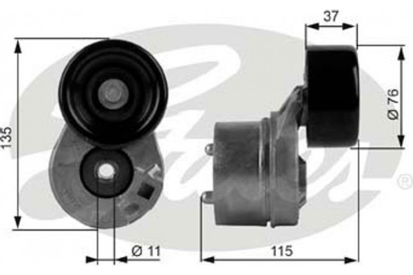 Gates Τεντωτήρας ιμάντα, Ιμάντας poly-V - T38431