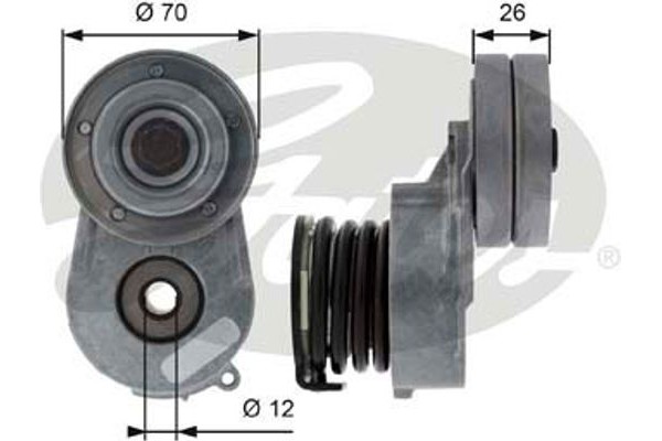 Gates Τεντωτήρας ιμάντα, Ιμάντας poly-V - T38496