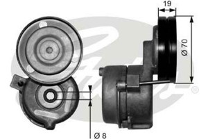 Gates Τεντωτήρας ιμάντα, Ιμάντας poly-V - T38558