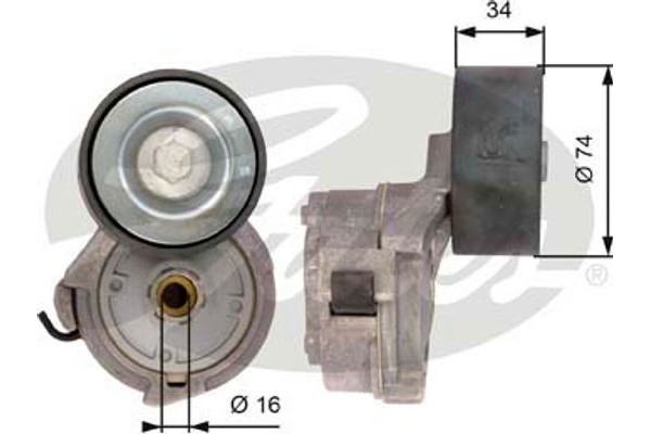 Gates Τεντωτήρας ιμάντα, Ιμάντας poly-V - T38559