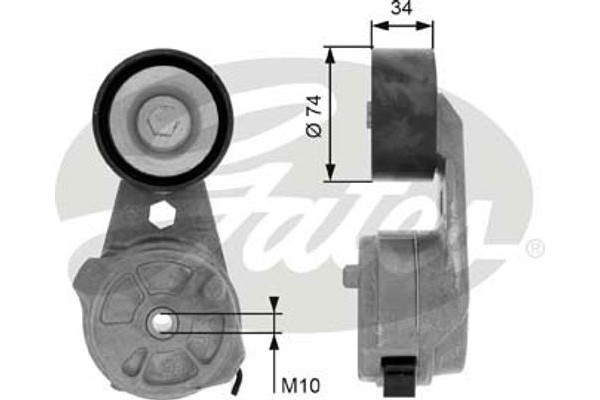 Gates Τεντωτήρας ιμάντα, Ιμάντας poly-V - T38601