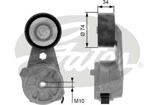 Gates Τεντωτήρας ιμάντα, Ιμάντας poly-V - T38601