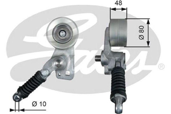 Gates Τεντωτήρας ιμάντα, Ιμάντας poly-V - T38604