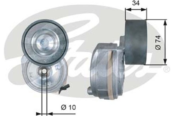 Gates Τεντωτήρας ιμάντα, Ιμάντας poly-V - T38638