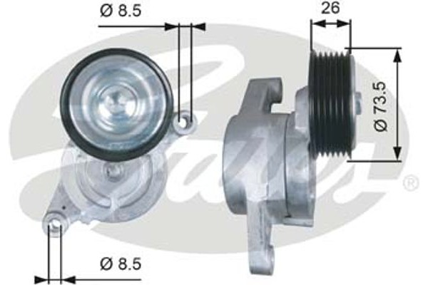 Gates Τεντωτήρας ιμάντα, Ιμάντας poly-V - T39279