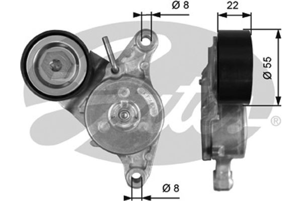 Gates Τεντωτήρας ιμάντα, Ιμάντας poly-V - T39392