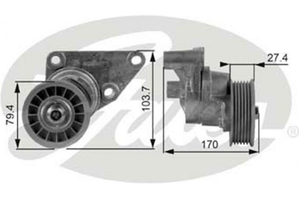 Gates Τεντωτήρας, Ιμάντας poly-V - T38158