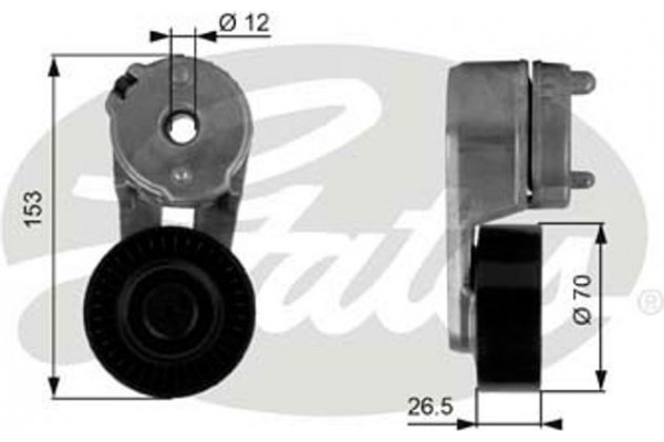 Gates Τεντωτήρας, Ιμάντας poly-V - T38163