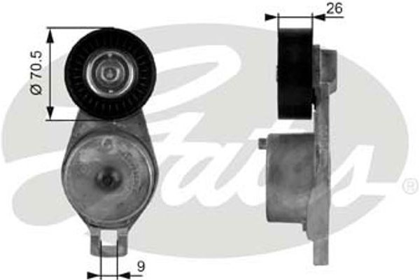 Gates Τεντωτήρας, Ιμάντας poly-V - T38185