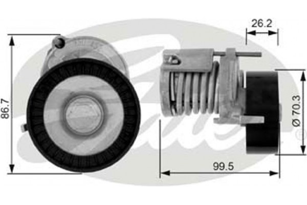 Gates Τεντωτήρας, Ιμάντας poly-V - T38214