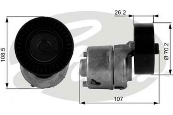 Gates Τεντωτήρας, Ιμάντας poly-V - T38215